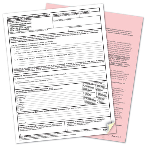 Termite Forms / WDI / WDO Reports