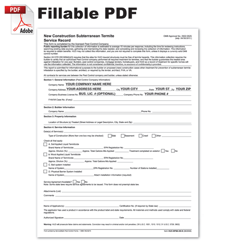 Fillable PDF HUD-NPMA-99-B