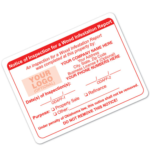 Oklahoma Notice of Inspection stickers