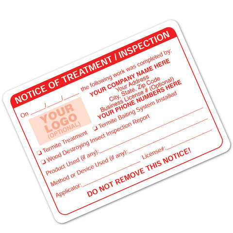 Texas notice of treatment inspection wdi termite