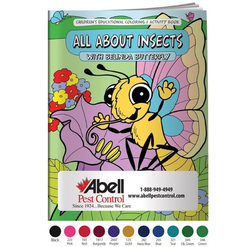 all about insects with belinda butterfly coloring book with printed logo imprinted CB1059