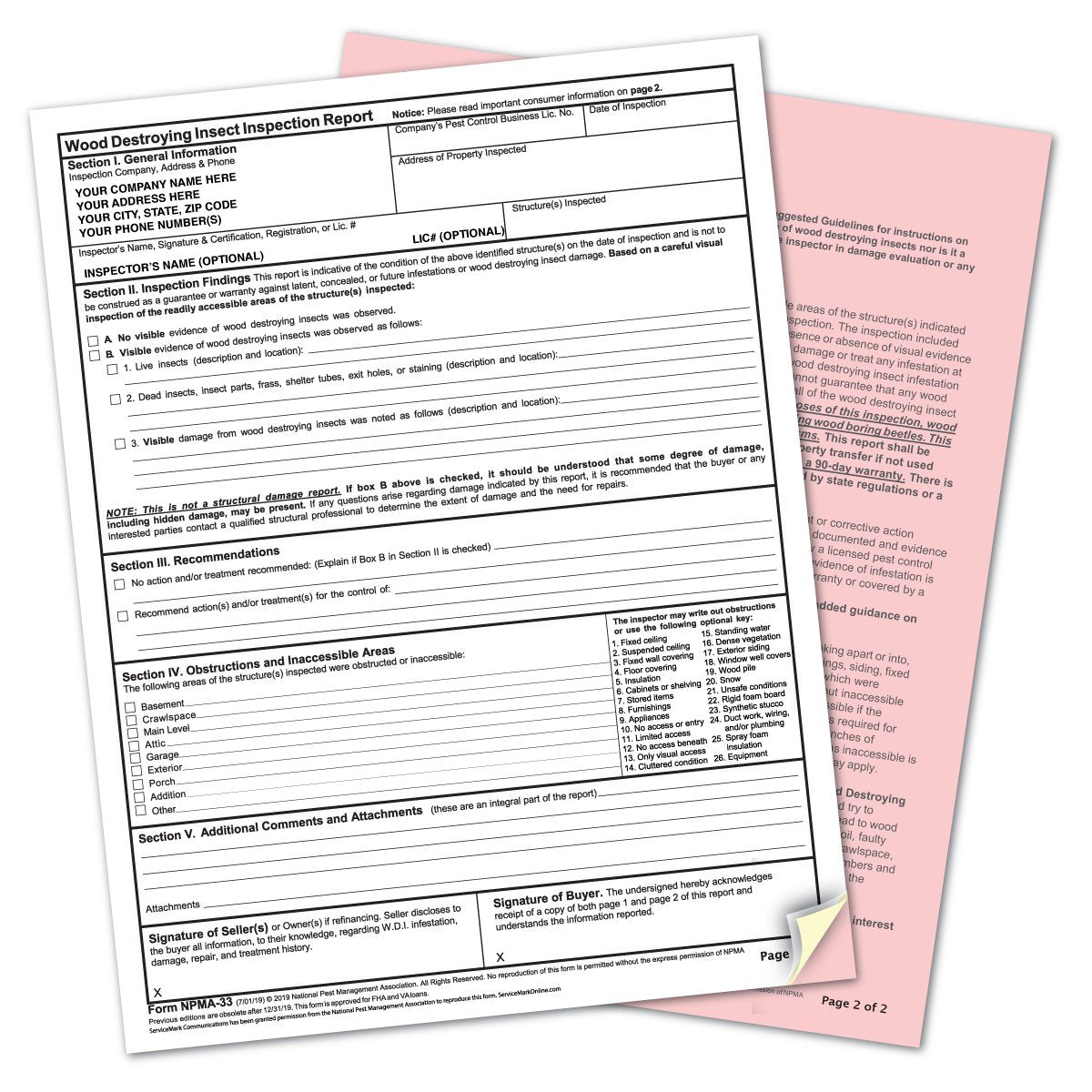 New NPMA 33 WDI Report Forms (Revised July 2019) new-npma-33-wdi-report-forms-revised-july-2019