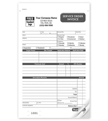 Pest Control Service Order / Invoice