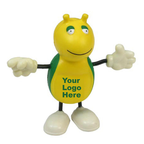 cute green yellow and white bug stress reliever logo imprint LCH-CB03  