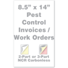 legal size pest control invoice 8.5" x 11" 2 part or 3 part
