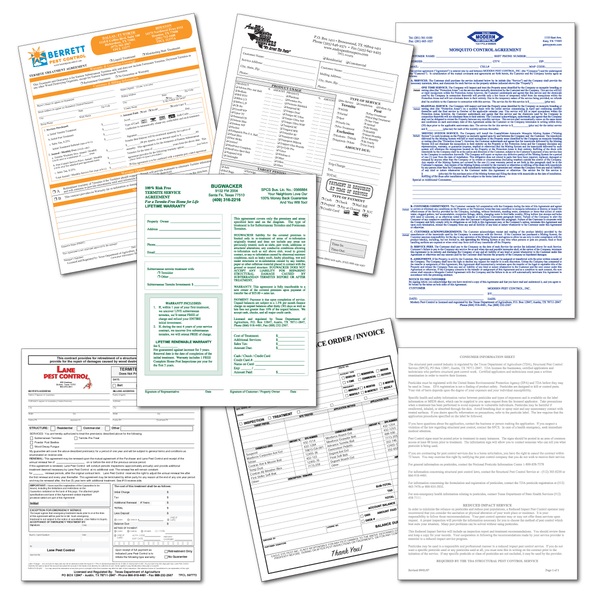 Pest Control Form Design / Typesetting